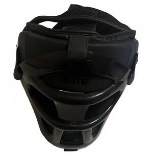 ELITE Black Head Guard MMA Kickboxing Training Safety Head Gear - Youth SIze Y-M